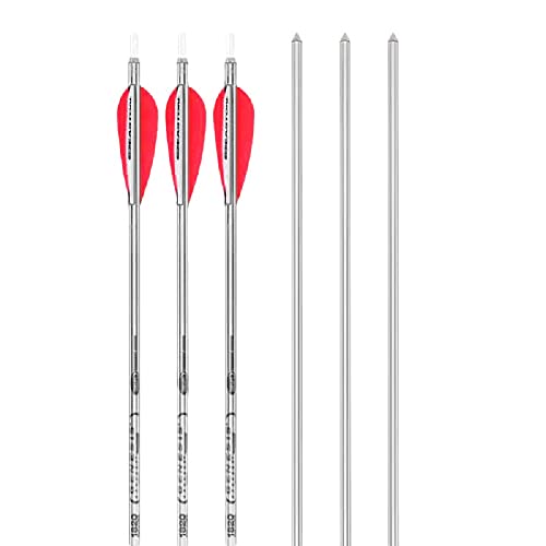 Easton Arrow Genesis 1820 3" DMND HD VANES Silver Archery Arrows 3PK for Hunting and Target Practice High Penetration Po
